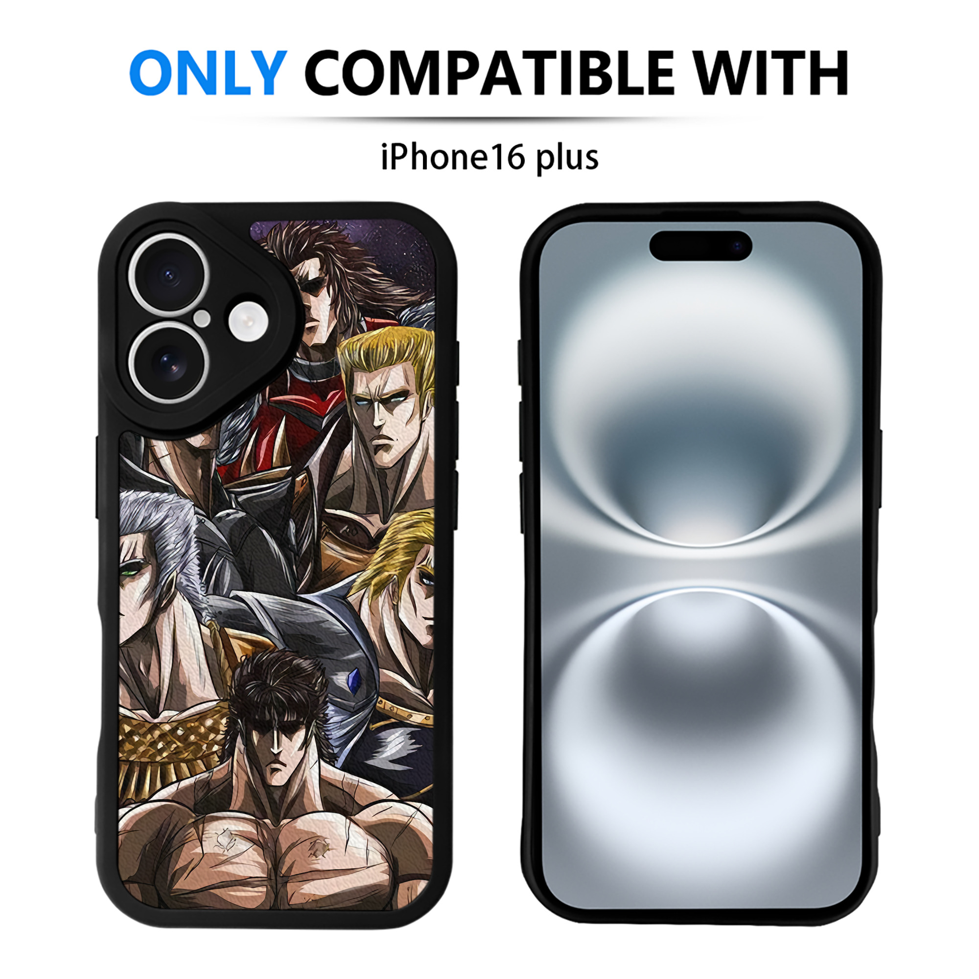 （画像用） 北斗の拳 Fist of the North Star 【iPhone 16シリーズ対応】シリコンスマホケース（レザー調） 材質：シリコン
